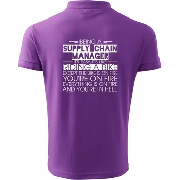 Pánská košile Being a supply chain manager - bike - Polokošile pánská Pique Polo 203 - 3XL ( Fialová )