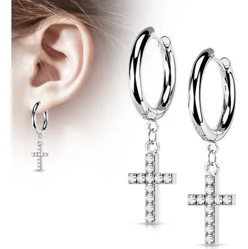 Náušnice Steel Edge Ocelové náušnice kroužky 4108 Barva: Steel