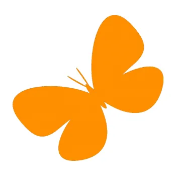 Samolepící dekorace SAMOLEPKA Motýl 005 levá (06 - oranžová) NA AUTO, NÁLEPKA, FÓLIE, POLEP, TUNING, VLASTNÍ TEXT, TISK, AUTOSAMOLEPKY.cz, POLEPY, OBRÁZEK, LOGO, SAMOLEPKY