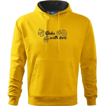 Pánská mikina Bake with love - Mikina pánská Cape s kapucí - XL ( Žlutá )