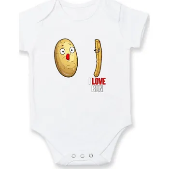 Kojenecké oblečení Brambory I love run - Body kojenecké s krátkým rukávem - Krátký r. 12-18 měs ( Bílá )