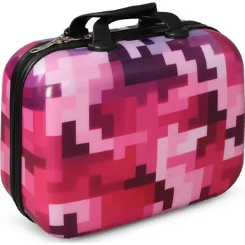 Kufr příruční menší pink tetris 32 x 14 x 24 cm