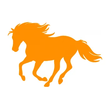 Samolepící dekorace Kůň 071 levá běžící (06 - oranžová) SAMOLEPKA NA AUTO, NÁLEPKA, FÓLIE, POLEP, TUNING, VLASTNÍ TEXT, TISK, AUTOSAMOLEPKY.cz, POLEPY, OBRÁZEK, LOGO, 3D STICKERS