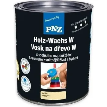 barva a nátěr na dřevo 0,75 l PNZ Vosk na dřevo W (Holz Wachs), antická bílá (PNZ přírodní vosk na ochranu a zušlechtění dřeva)