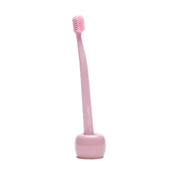 Zubní kartáček Roots set zubní kartáček a stojánek, růžový