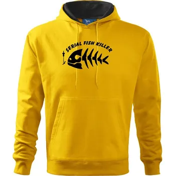 Pánská mikina Rybaření - Serial fish killer - Mikina pánská Cape s kapucí - 3XL ( Žlutá )