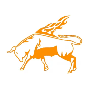 Samolepicí dekorace na vozidlo Animal flames 067 levá býk (06 - oranžová) SAMOLEPKA NA AUTO, NÁLEPKA, FÓLIE, POLEP, TUNING, VLASTNÍ TEXT, TISK, AUTOSAMOLEPKY.cz, POLEPY, OBRÁZEK, LOGO, 3D STICKERS