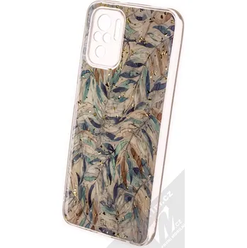 Pouzdro na mobilní telefon 1Mcz Gold Glam Boho Skinny TPU ochranný kryt pro Xiaomi Redmi Note 10, Redmi Note 10S, Poco M5s béžová zelená (beige green)