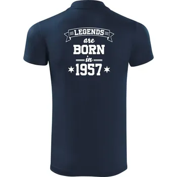 Pánská košile Legends are born in 1957 - Polokošile Victory sportovní (dresovina) - L ( Námořní modrá (velmi tmavá - téměř černá) )