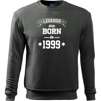 Pánská mikina Legends are born in 1999 - Mikina Essential pánská - L ( Tmavá břidlice (šedá se zeleným nádechem) )