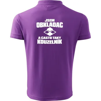 Pánská košile Obkladač kouzelník - Polokošile pánská Pique Polo 203 - XL ( Fialová )