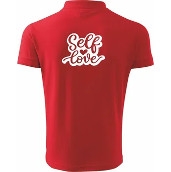 Pánská košile Self love - Polokošile pánská Pique Polo 203 - XL ( Červená )