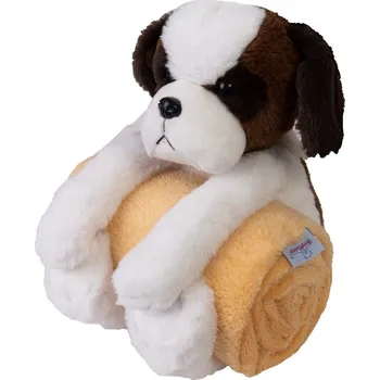 Dětská deka Babymatex Detská deka Carol s plyšákom pes, 85 x 100 cm