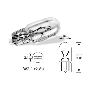 Autožárovka 12V/3W celosklo W2,1x9,5d, QLUX