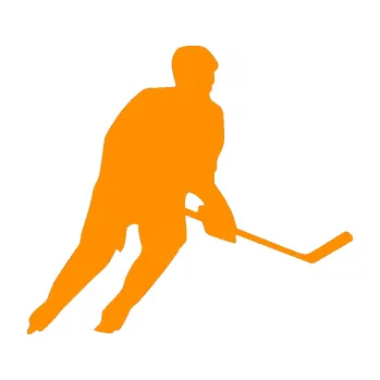 Samolepicí dekorace na vozidlo Hokejista 013 pravá (06 - oranžová) SAMOLEPKA NA AUTO, NÁLEPKA, FÓLIE, POLEP, TUNING, VLASTNÍ TEXT, TISK, AUTOSAMOLEPKY.cz, POLEPY, OBRÁZEK, LOGO, 3D STICKERS