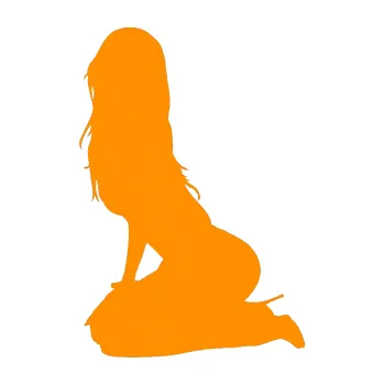 Polep vozidla Erotická žena 013 levá (06 - oranžová) SAMOLEPKA NA AUTO, NÁLEPKA, FÓLIE, POLEP, TUNING, VLASTNÍ TEXT, TISK, AUTOSAMOLEPKY.cz, POLEPY, OBRÁZEK, LOGO, 3D STICKERS