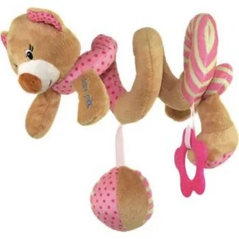 Hračka pro nejmenší Baby Mix spirálka do kočárku medvídek růžový
