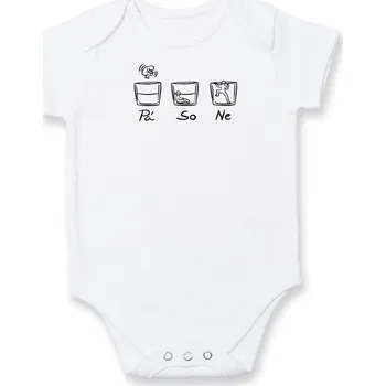 Kojenecké oblečení Pátek sobota neděle panák - Body kojenecké s krátkým rukávem - Krátký r. 12-18 měs ( Bílá )