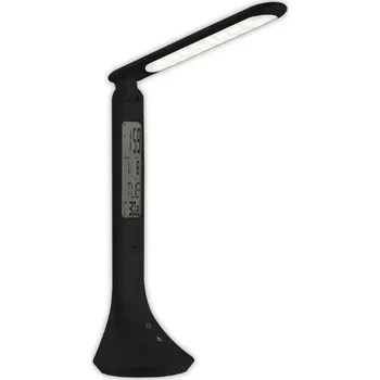 Lampička Nabíjecí stmívatelná LED stolní lampa s displejem, 5W 280lm denní světlo, černá