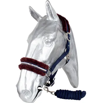 Kentaur Ohlávka podložená hnědým beránkem modrá s hnědou stuhou Full