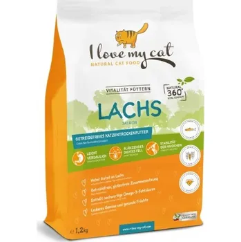 Krmivo pro kočku I love my Cat Lachs granule s lososem pro kočky s citlivým zažíváním 1,2kg