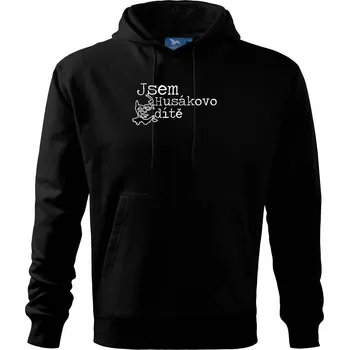 Pánská mikina Jsem husákovo dítě - Mikina pánská Cape s kapucí - 2XL ( Černá )