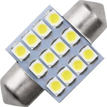 Autožárovka LED sufitka 39mm 12x SMD bílá