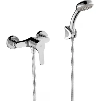 Tres BASE-TRES Jednopáková sprchová baterie včetně flexi hadice, sprchy a držáku, chrom, 21516710