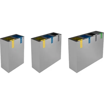 Odpadkový koš Odpadkový koš na tříděný odpad EDINBURGH bez víka - 3 x 60 l,Na odpadkové pytle