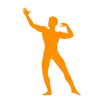 Polep vozidla Kulturista 004 levá (06 - oranžová) SAMOLEPKA NA AUTO, NÁLEPKA, FÓLIE, POLEP, TUNING, VLASTNÍ TEXT, TISK, AUTOSAMOLEPKY.cz, POLEPY, OBRÁZEK, LOGO, 3D STICKERS