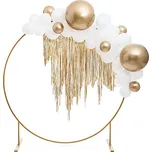 PartyDeco Svatební brána kruh zlatý 2 m