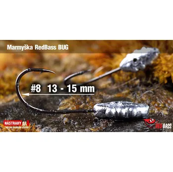 Rybářský háček Marmyška RedBass BUG #8 - 3 ks - 1,5 g - 3 ks