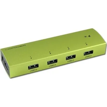 USB hub LC POWER LC-HUB-EX4G-ALU HUB external, 4x USB 3.0, green aluminium, slim shape