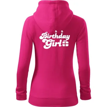 Dámská mikina Birthday girl - Dámská mikina trendy zipper s kapucí - XL ( Purpurová )