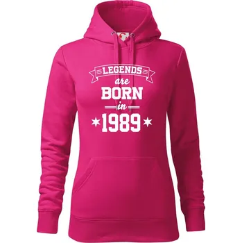 Dámská mikina Legends are born in 1989 - Mikina dámská Cape s kapucí - L ( Purpurová )