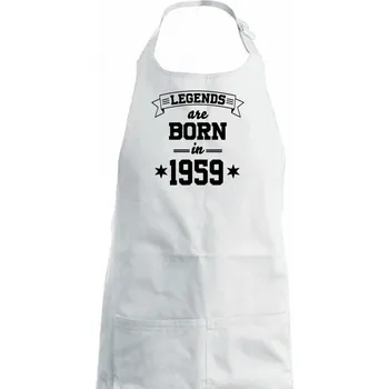 Kuchyňská zástěra Legends are born in 1959 - Dámská zástěra na vaření - Univerzální velikost ( Bílá )