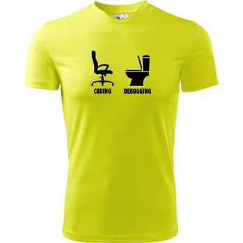 Pánské tričko Coding debugging - Pánské triko Fantasy sportovní (dresovina) - 3XL ( Neonově žlutá )