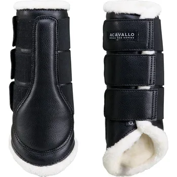 Ochrana nohy a ocasu ACAVALLO Kamaše zadní Eco-leather Eco-wool Acavallo, drezurní, s beránkem, pár, černé COB