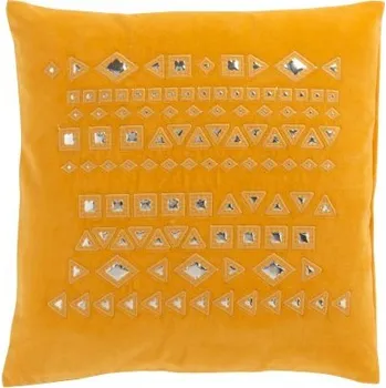 Dekorativní polštářek Okrový polštář zdobený zrcadlovými kamínky - 45*47 cm