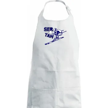 Kuchyňská zástěra Lyžař ser to tam - Dámská zástěra na vaření - Univerzální velikost ( Bílá )
