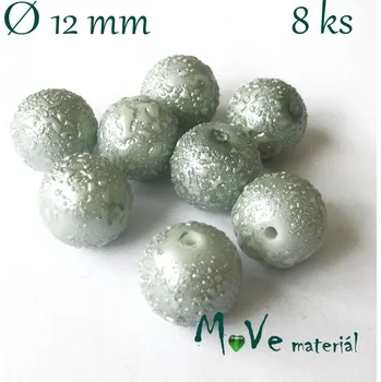 Dětské navlékací korálky Voskové perle "Zigana" 12mm, 8ks, šedomodré