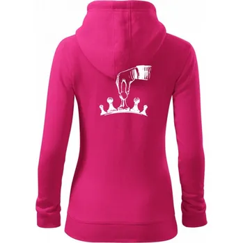 Dámská mikina Šachy - ruka - Dámská mikina trendy zipper s kapucí - XL ( Purpurová )