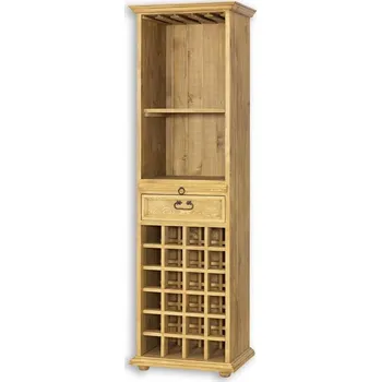 Knihovna Masivní vitrína CORDOBA VIT14 Barevné provedení: Tmavý vosk K02