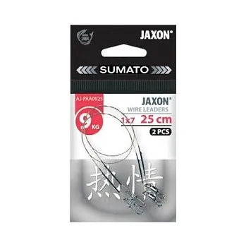 Jaxon navázané ocelové lanko obratlík + karabina 20cm Nosnost: 6kg - 20cm