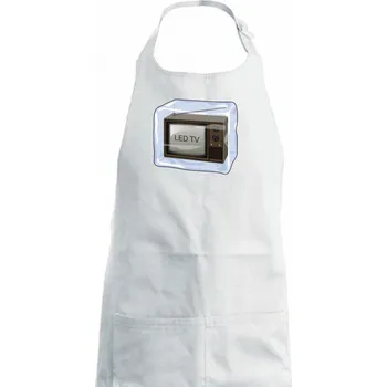 Kuchyňská zástěra LED TV (Hana-creative) - Dámská zástěra na vaření - Univerzální velikost ( Bílá )