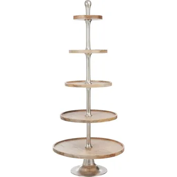 Dřevěný 5-patrový servírovací etažér - 70*70*171 cm