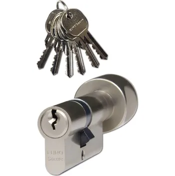 Bezpečnostní vložka EURO Secure s koulí - třída 3 45/45 koule na kratší straně vložky matný nikl