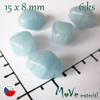 Dětské navlékací korálky České skleněné modré žíhané lampionky 15x8 mm 6ks