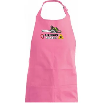 Kuchyňská zástěra Rizikové kácení - Dámská zástěra na vaření - Univerzální velikost ( Růžová )