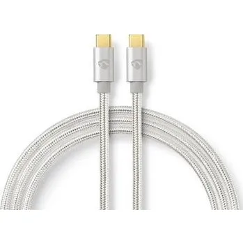 Prémiový USB kabel 2.0 | USB Type-C - Type-C | 480 Mbps | 2 m | GOLD | Nylon | Hliník